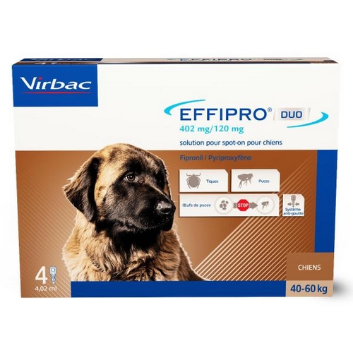 EFFIPRO DUO CHIEN 402MG (40-60KG)  PLAQ/4